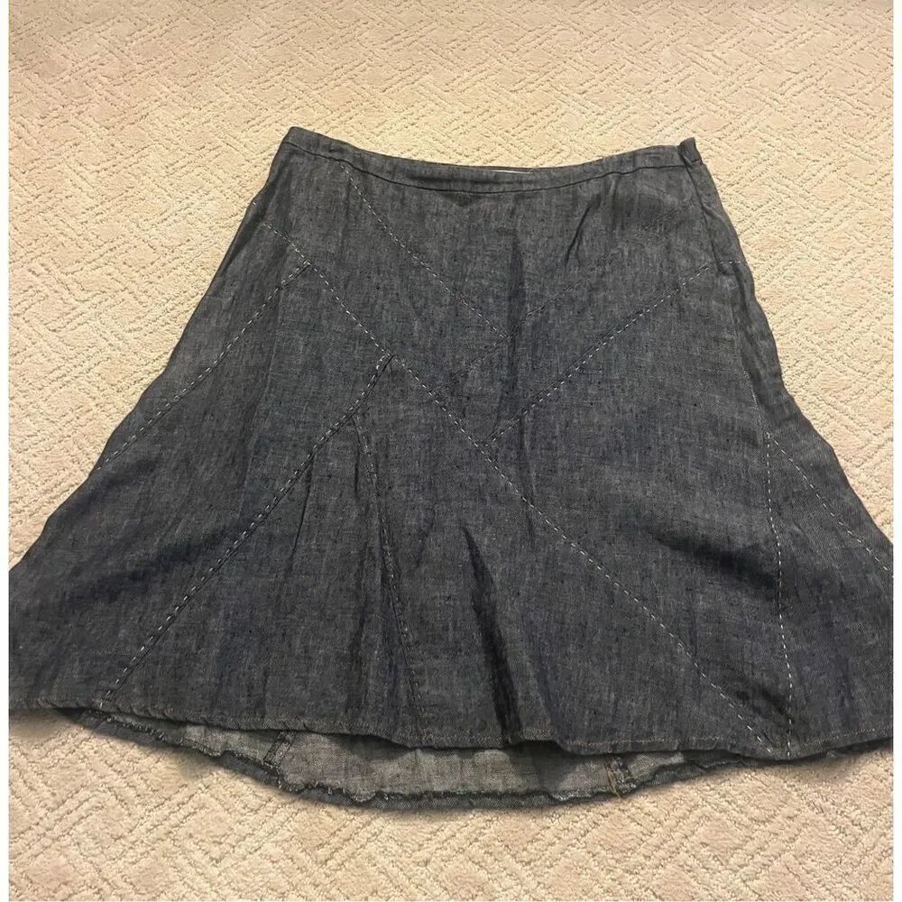 CAbi Linen ‘Denim’ Skirt